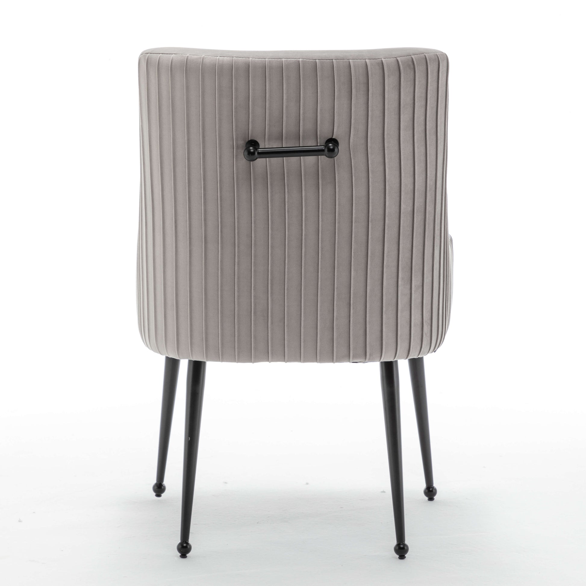 SEYNAR Modern Glam Velvet Black Metal Legs Dining Chair or Vanity Chair Set of 2/4/6 with Rear Handle