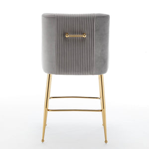 SEYNAR Modern Velvet 39'' H Metal Leg Counter or Bar Stools Set of 2/4