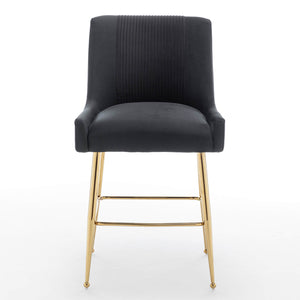 SEYNAR Modern Velvet 39'' H Metal Leg Counter or Bar Stools Set of 2/4