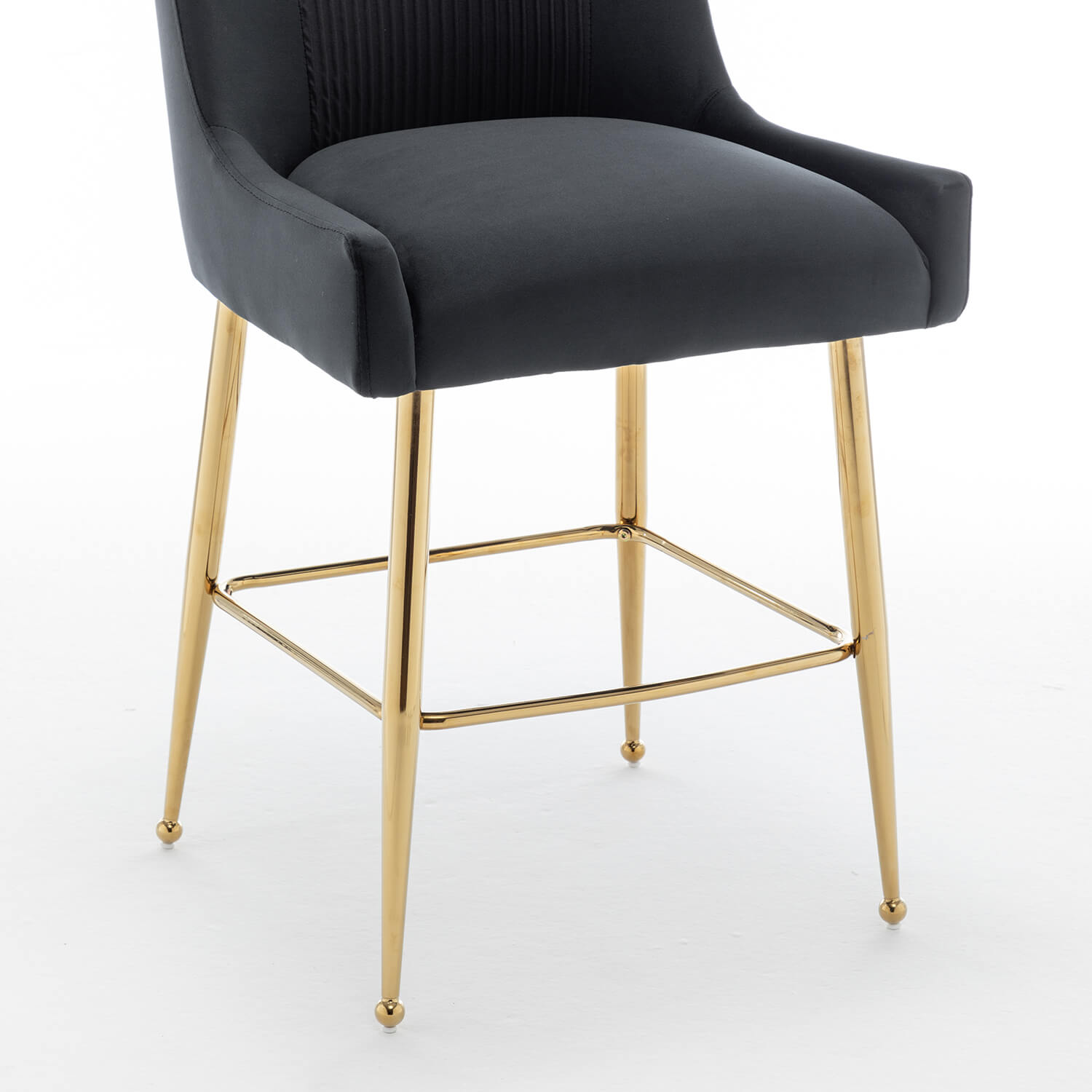 SEYNAR Modern Velvet 39'' H Metal Leg Counter or Bar Stools Set of 2/4