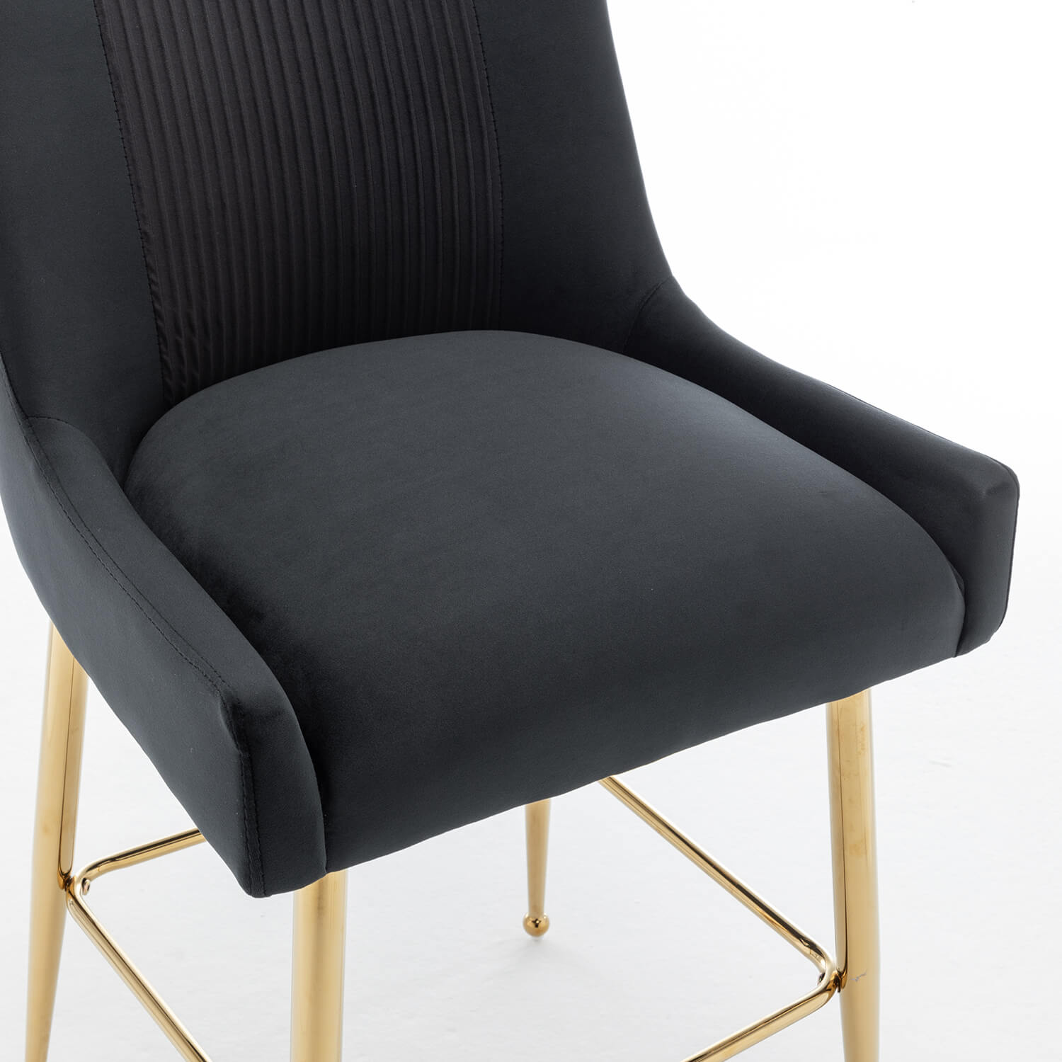 SEYNAR Modern Velvet 39'' H Metal Leg Counter or Bar Stools Set of 2/4