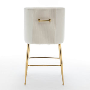 SEYNAR Modern Velvet 39'' H Metal Leg Counter or Bar Stools Set of 2/4