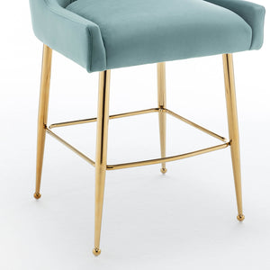 SEYNAR Modern Velvet 39'' H Metal Leg Counter or Bar Stools Set of 2/4