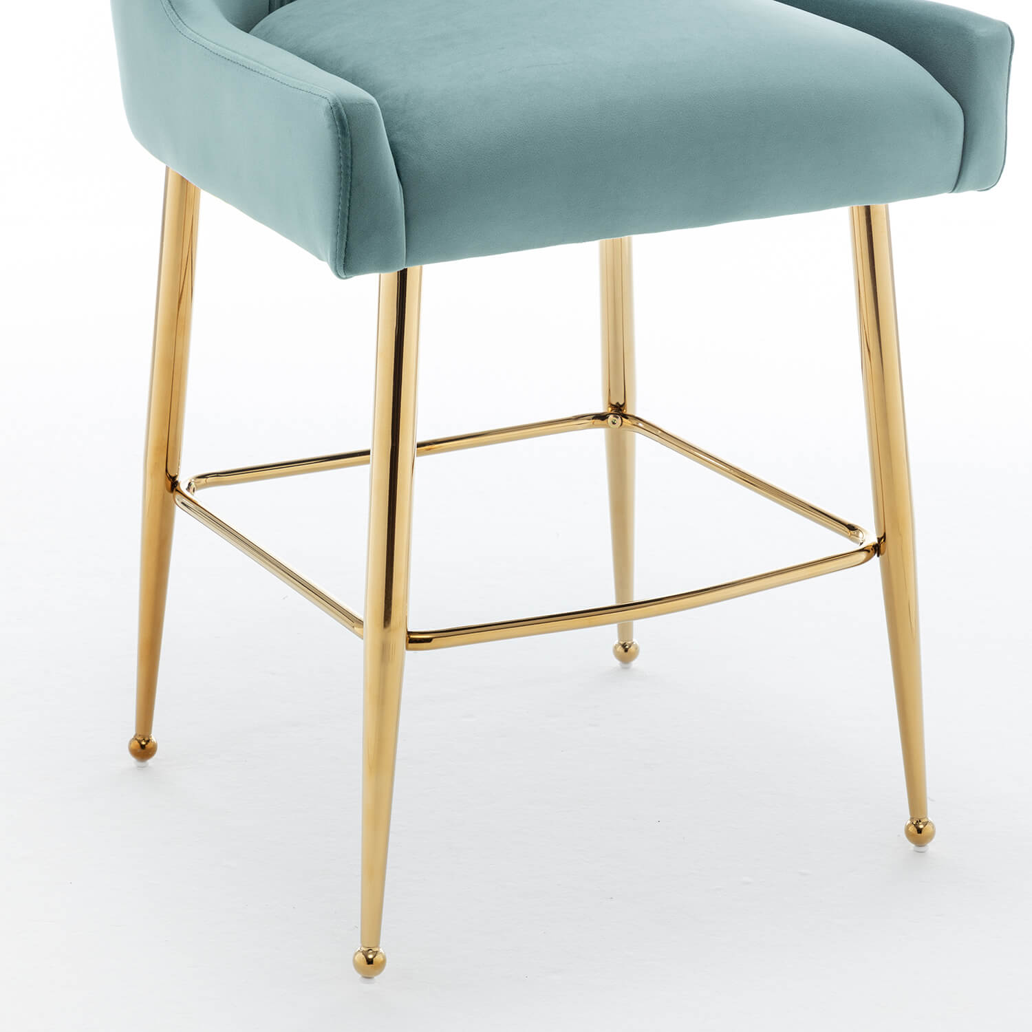 SEYNAR Modern Velvet 39'' H Metal Leg Counter or Bar Stools Set of 2/4