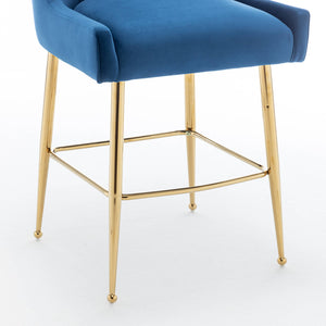 SEYNAR Modern Velvet 39'' H Metal Leg Counter or Bar Stools Set of 2/4