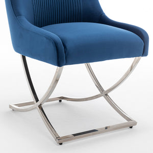 SEYNAR Contempoary Velvet Dining Chair Set of 2/4/6 with Metal Frame Legs and Back Pull