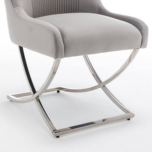 SEYNAR Contempoary Velvet Dining Chair Set of 2/4/6 with Metal Frame Legs and Back Pull