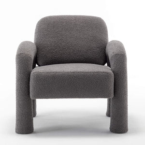 SEYNAR Modern Teddy Fabric Accent Chair with Sleek Legs (Single/Set of 2)