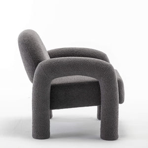 SEYNAR Modern Teddy Fabric Accent Chair with Sleek Legs (Single/Set of 2)