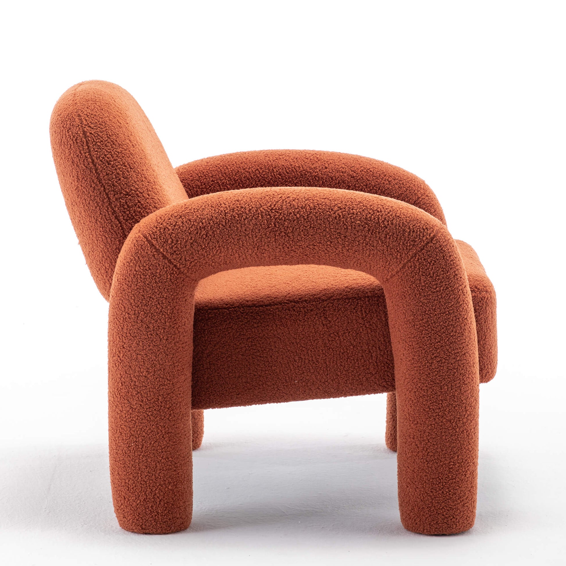 SEYNAR Modern Teddy Fabric Accent Chair with Sleek Legs (Single/Set of 2)