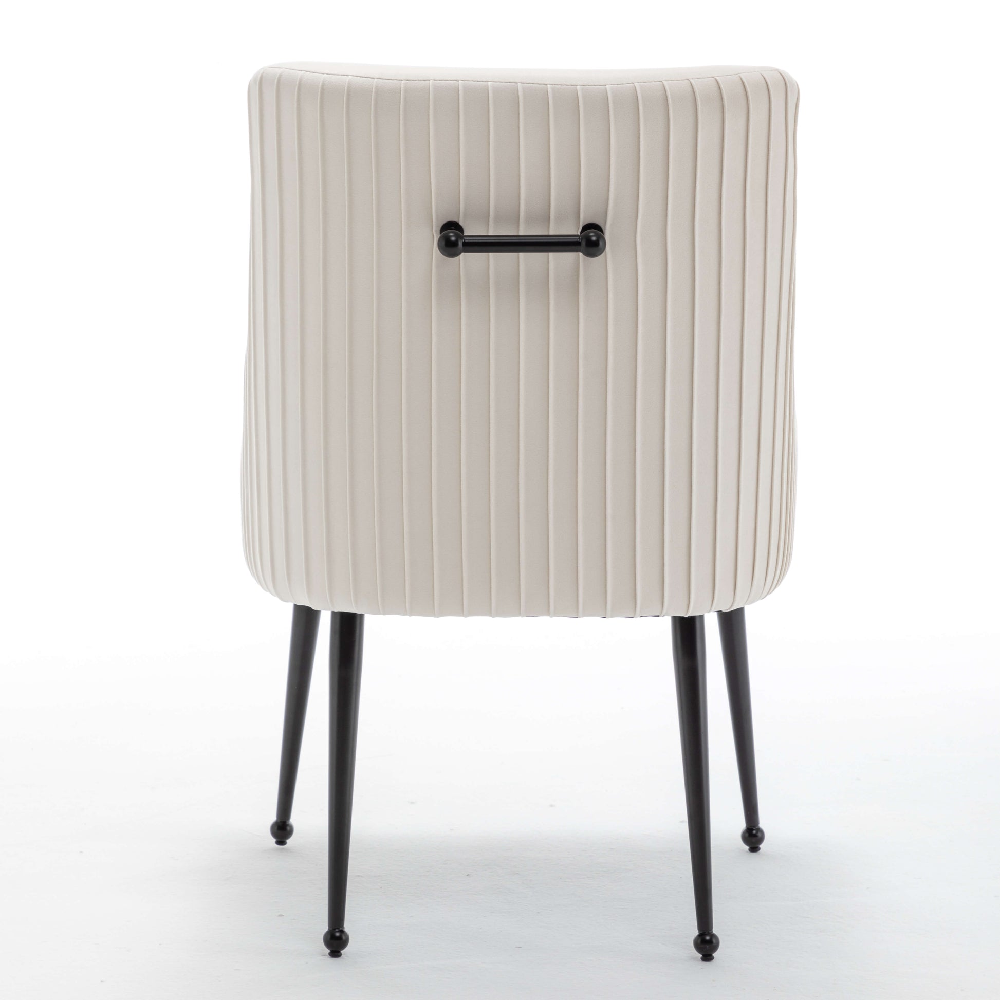 SEYNAR Modern Glam Velvet Black Metal Legs Dining Chair or Vanity Chair Set of 2/4/6 with Rear Handle