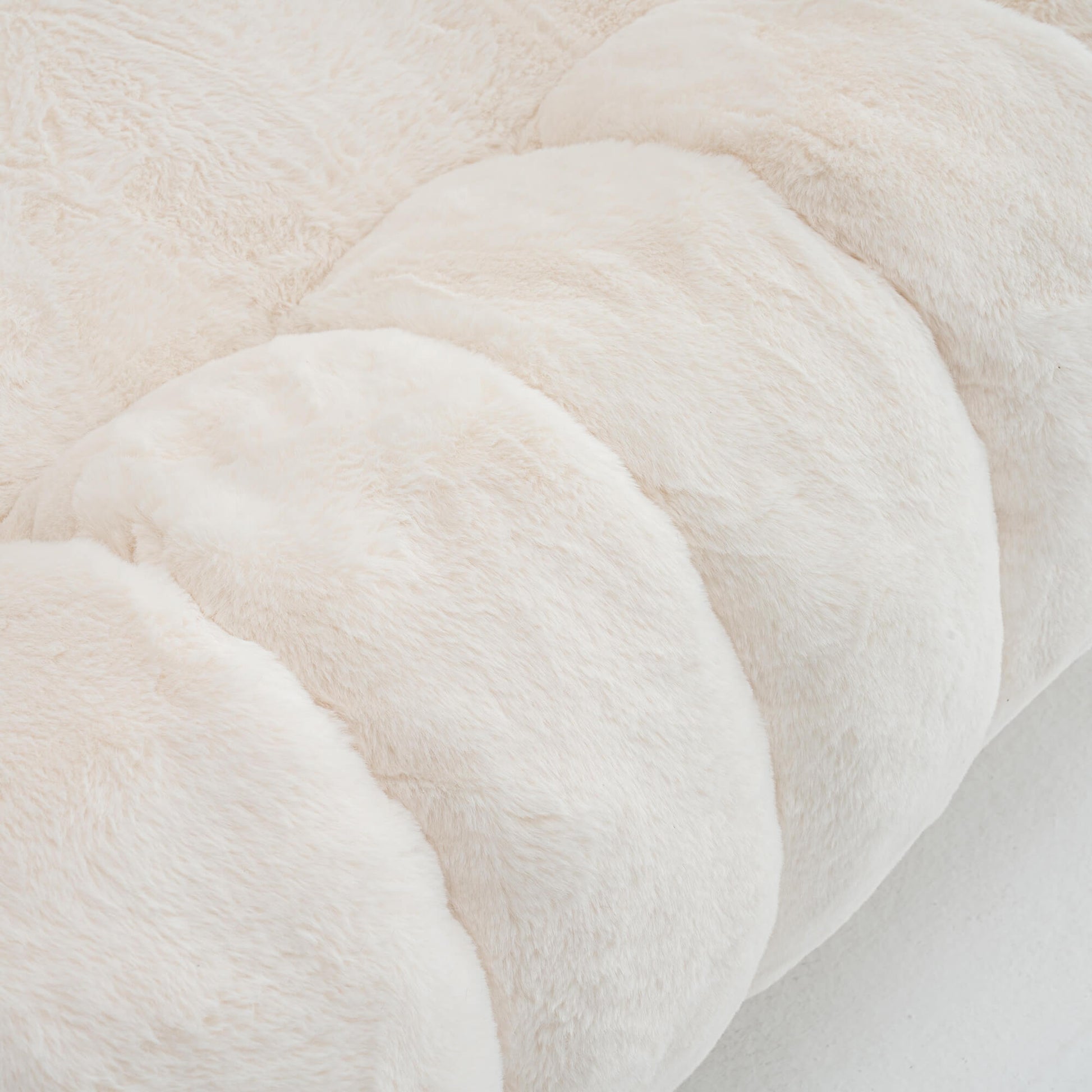 SEYNAR 75" Modern Loveseat Sofa with 3 Pillows, Cozy Faux Fur Double Couch for Living Room