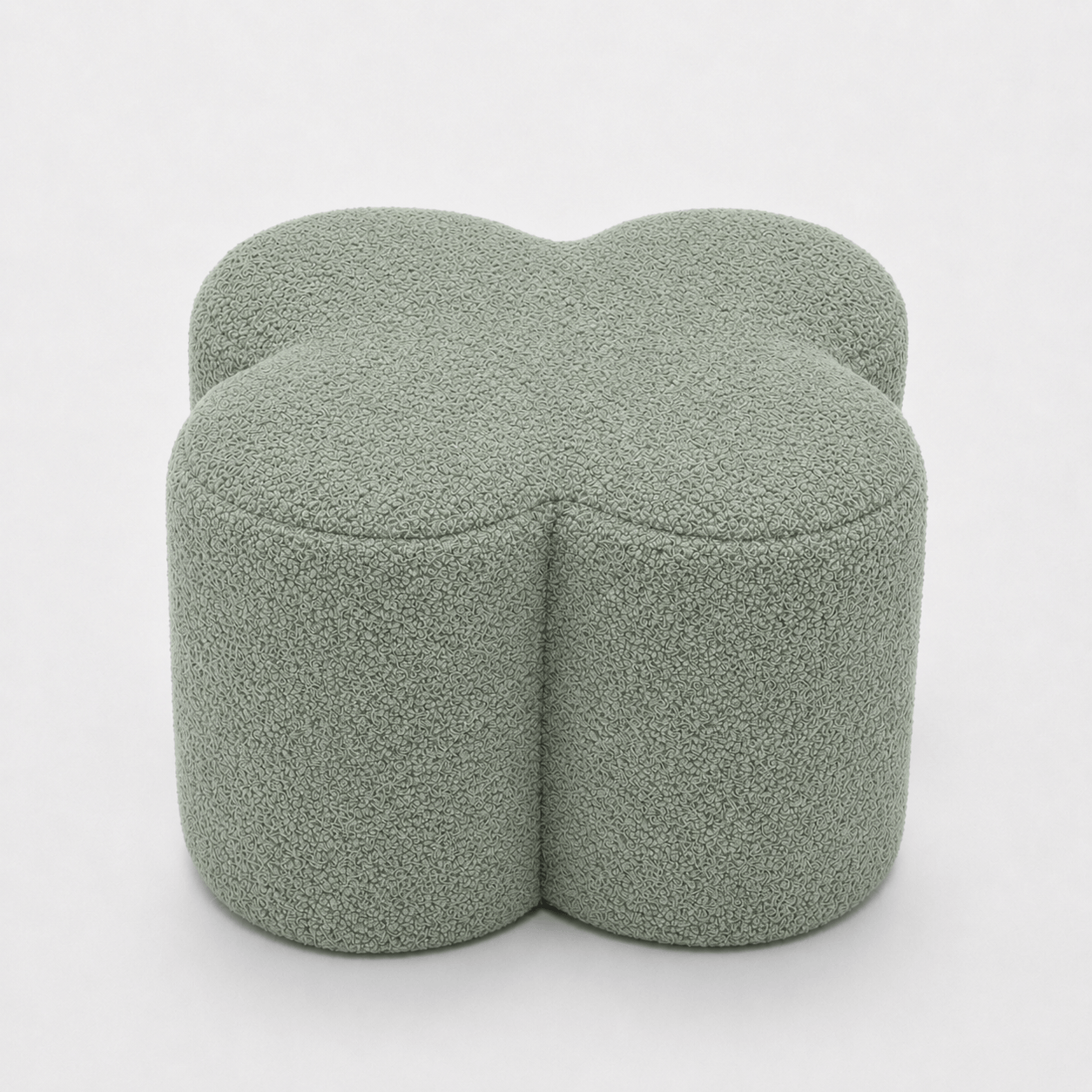 SEYNAR Modern Teddy Fabric Ottoman, Clover Footstool Footrest for Living Room