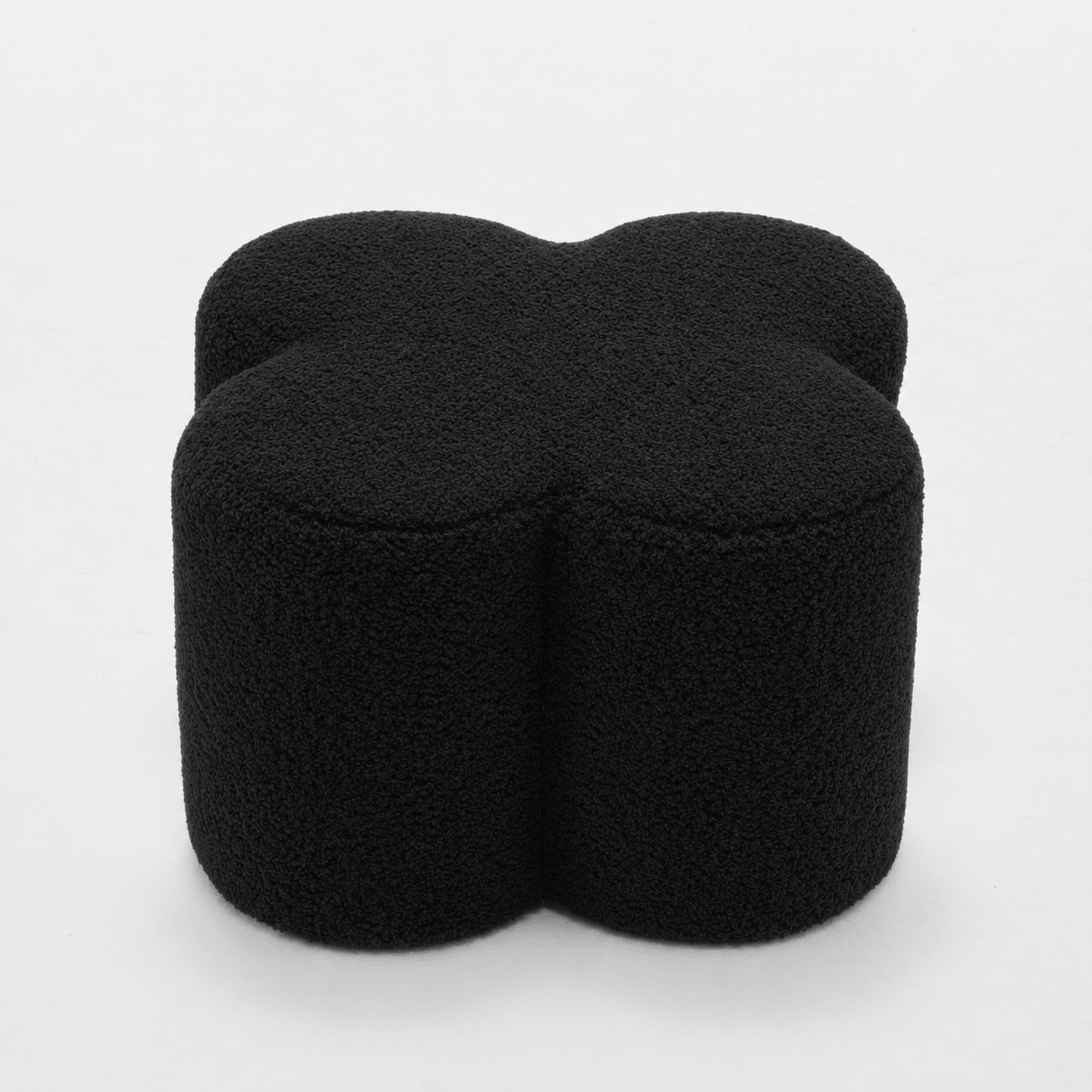 SEYNAR Modern Teddy Fabric Ottoman, Clover Footstool Footrest for Living Room