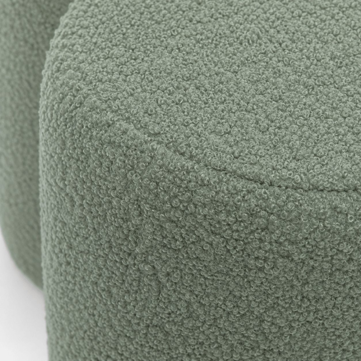 SEYNAR Modern Teddy Fabric Ottoman, Clover Footstool Footrest for Living Room