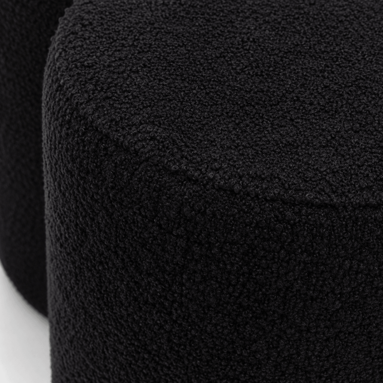 SEYNAR Modern Teddy Fabric Ottoman, Clover Footstool Footrest for Living Room
