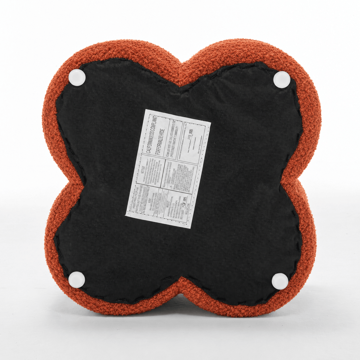 SEYNAR Modern Teddy Fabric Ottoman, Clover Footstool Footrest for Living Room