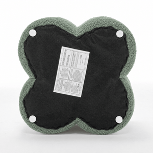 SEYNAR Modern Teddy Fabric Ottoman, Clover Footstool Footrest for Living Room