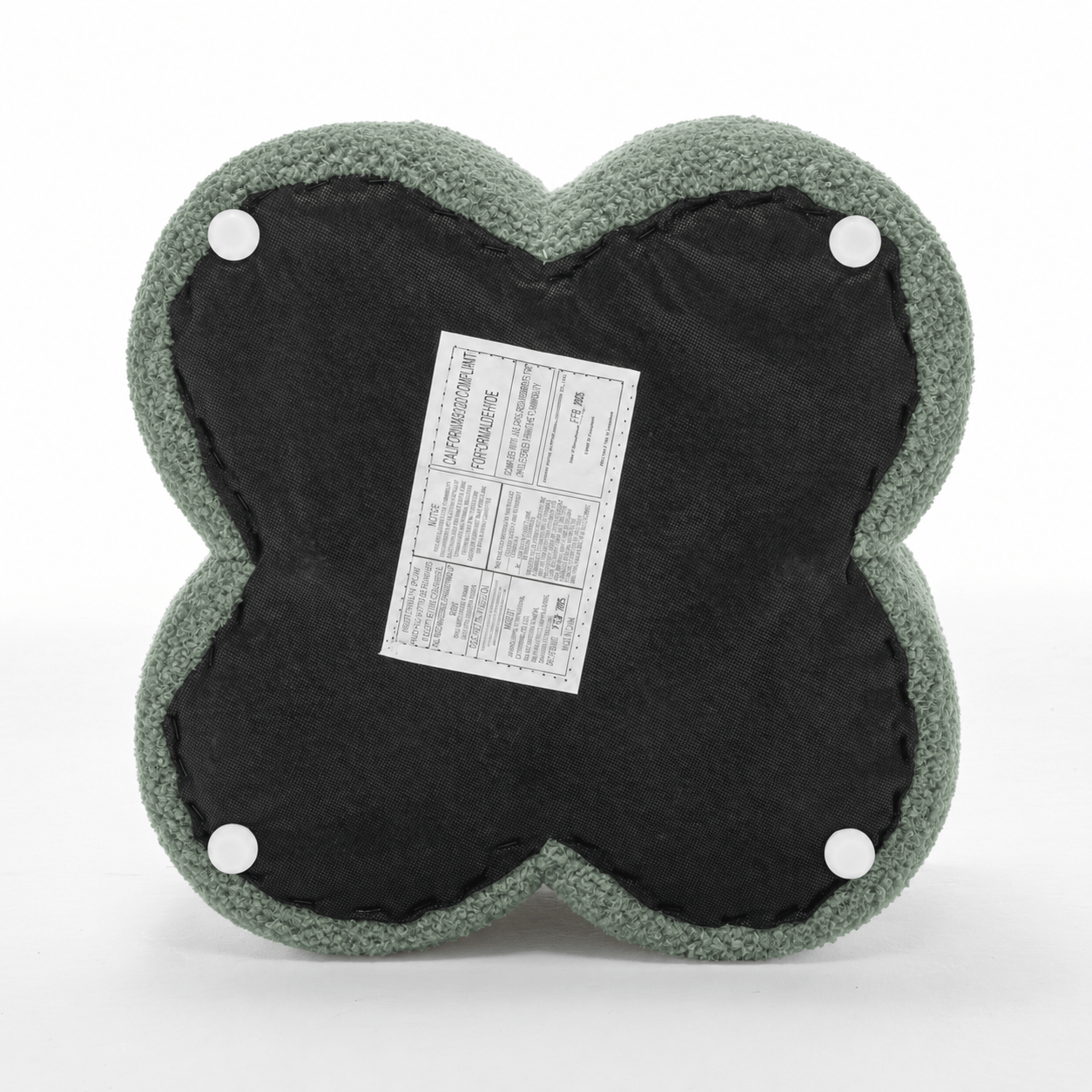 SEYNAR Modern Teddy Fabric Ottoman, Clover Footstool Footrest for Living Room