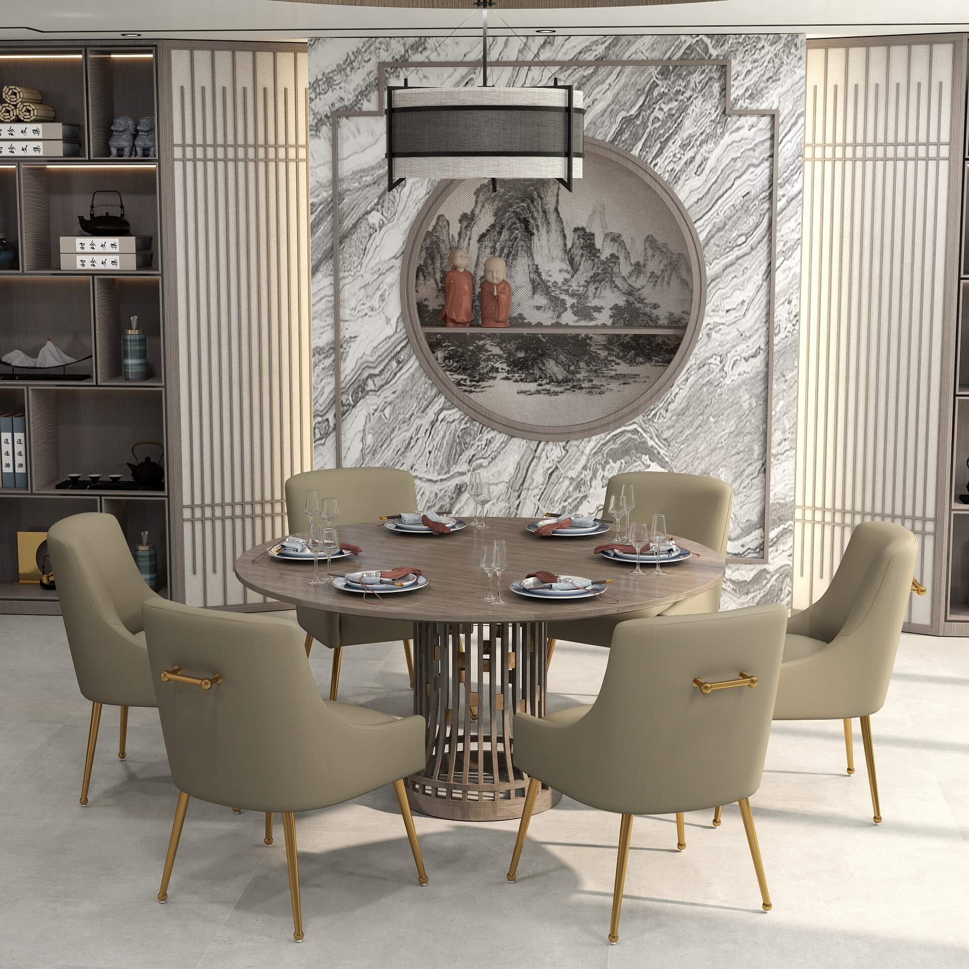 SEYNAR Modern Glam PU Leather Dining Chair or Vanity Chair Set of 2/4/6 with Rear Handle