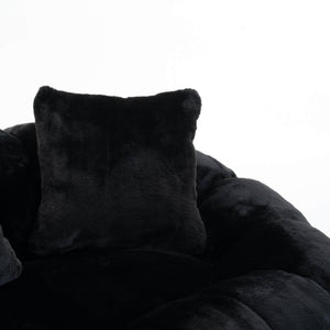 SEYNAR 75" Modern Loveseat Sofa with 3 Pillows, Cozy Faux Fur Double Couch for Living Room