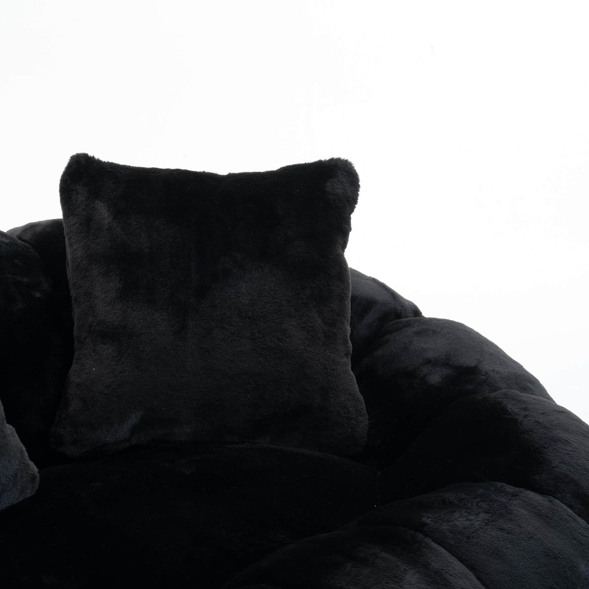 SEYNAR 75" Modern Loveseat Sofa with 3 Pillows, Cozy Faux Fur Double Couch for Living Room
