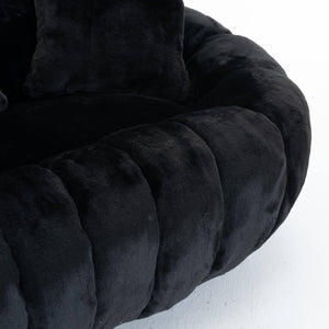 SEYNAR 75" Modern Loveseat Sofa with 3 Pillows, Cozy Faux Fur Double Couch for Living Room