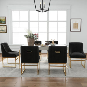 SEYNAR Contempoary Velvet Dining Chair with Metal Frame Legs, set of 2/4/6/8