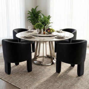 SEYNAR Modern Velvet Accent Chair, Upholstered Barrel Chair with Unique Solid Base for Living Room Soft Club Chair(Single/Set of 2/4/6)