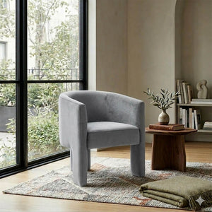 SEYNAR Modern Velvet Accent Chair, Upholstered Barrel Chair with Unique Solid Base for Living Room Soft Club Chair(Single/Set of 2/4/6)