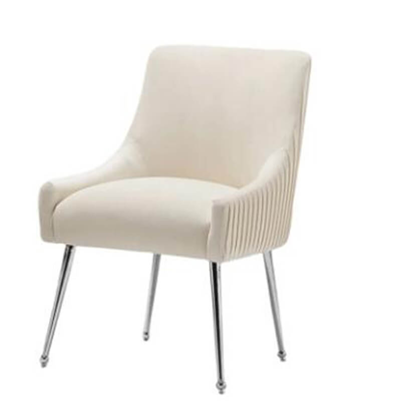 SEYNAR Modern Velvet Pleated Finish Back Dining Chair Set of 2/4/6 with Rear Handle