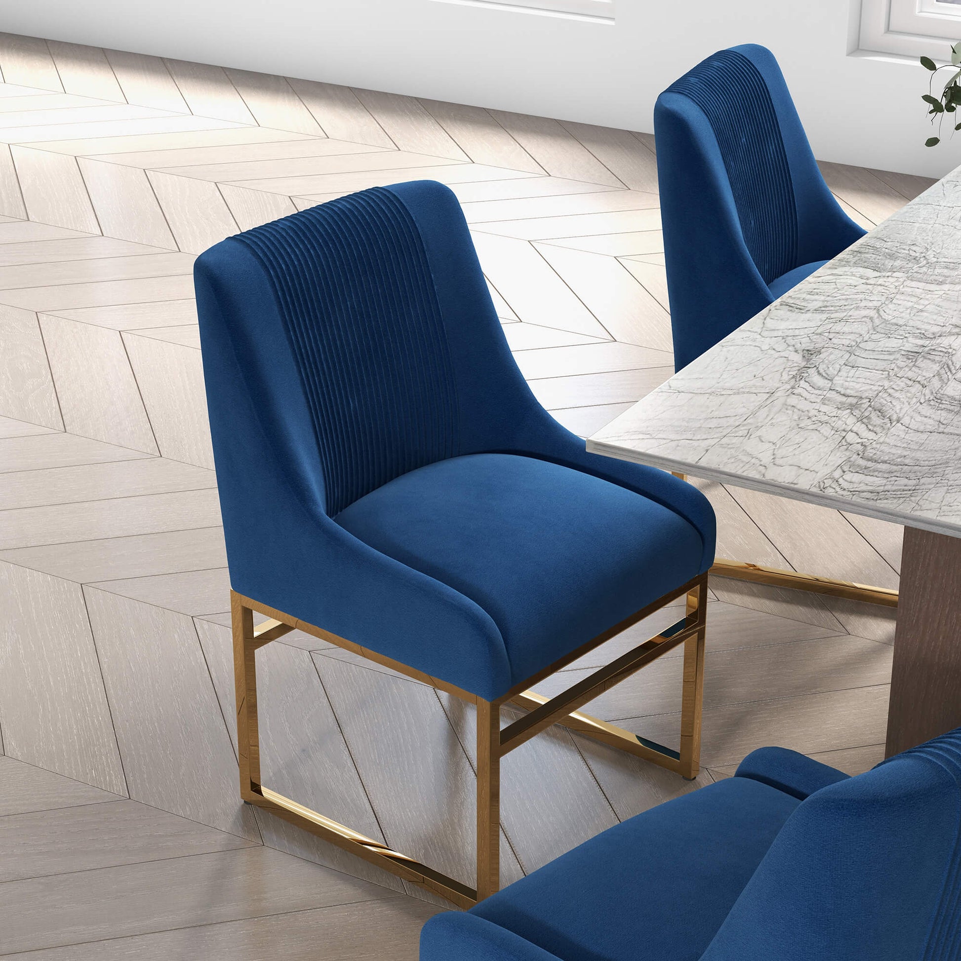 SEYNAR Contempoary Velvet Dining Chair with Metal Frame Legs, set of 2/4/6/8