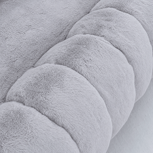 SEYNAR 75" Modern Loveseat Sofa with 3 Pillows, Cozy Faux Fur Double Couch for Living Room
