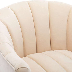 SEYNAR Modern Velvet Accent Chair,Round Upholstered Barrel Chair for Living Room