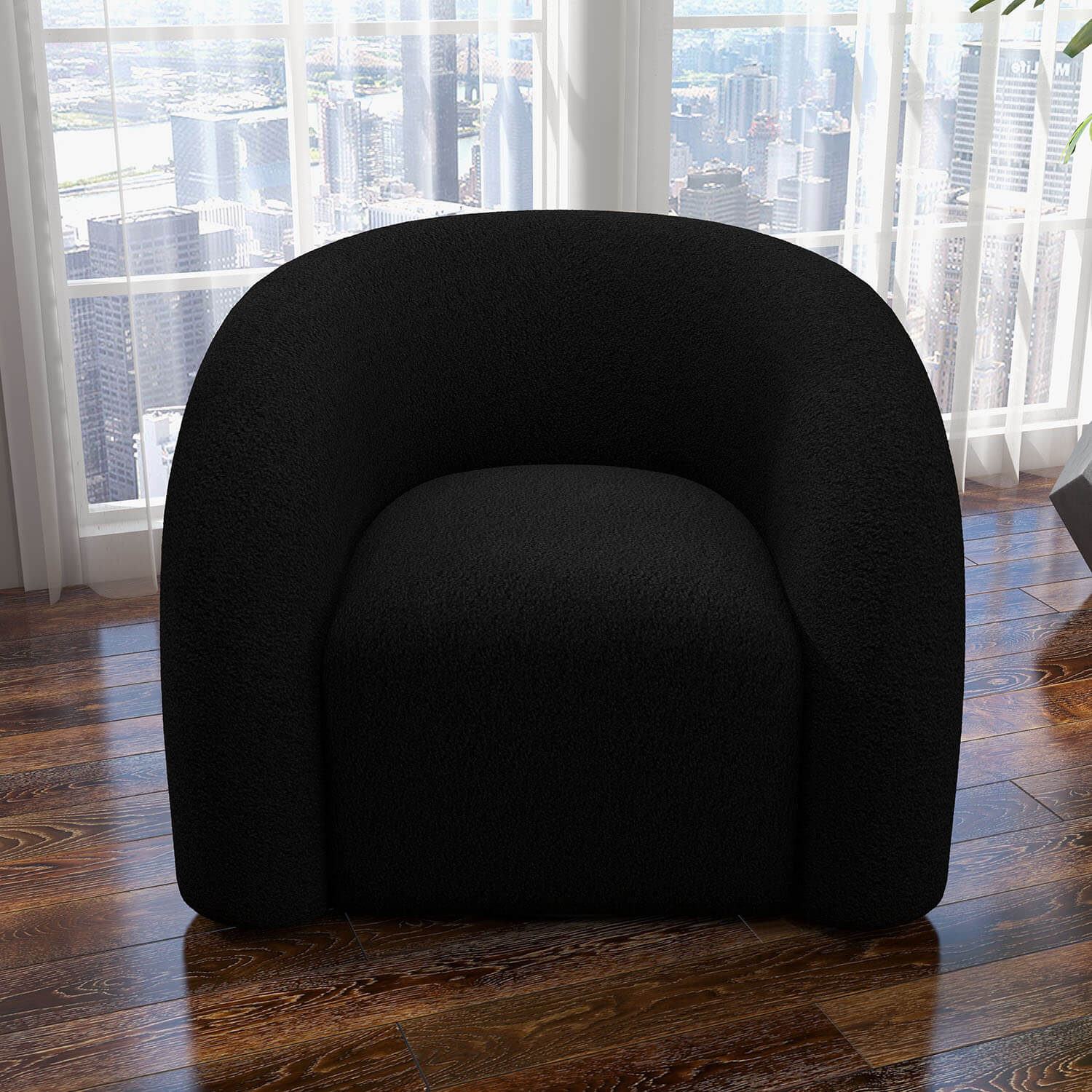 SEYNAR Modern Glam Velvet Accent Armchair with Tufted Back