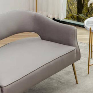 SEYNAR Modern 51'' Velvet Tufted Loveseat Open Back with Golden Metal Legs